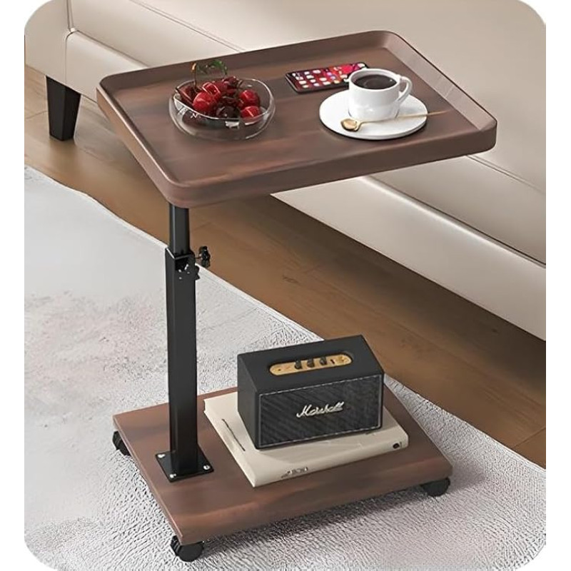 Gelory Adjustable Side Table - Bedside Table, Sofa Table, Slim Coffee Table, Laptop Table for Living Room, Bedroom, Snack Table