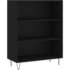 vidaXL Bookcase, Bookcase with Lots of Storage Space, Standing Shelf for Living Room, Bedroom, Storage Cupboard, Office Cabinet, Display Case, Metal Feet, Black Wood Material