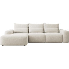 Selsey Sofa Corner Sofa Bed Couch with Storage Space Sleep Function Easy Care with Cushion Lumbar Cushion L Shape Freestanding Left Chenille Cream Carnos