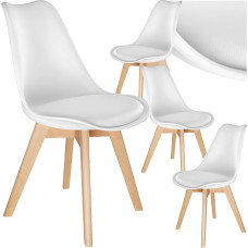 tectake® Dining Room Chairs Set of 4 Chairs with Bucket Seat, Kitchen Chairs Modern Dining Chairs, Home Decor Scandinavian for Living Room, Dining Room, Kitchen and Office - White, Set of 4