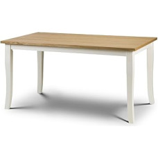 Julian Bowen Davenport Dining Table Ivory Light Oak
