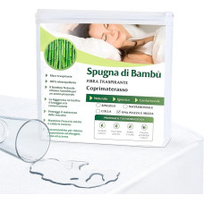 Mattress Topper for Queen Bed, 120 x 190 cm, Waterproof, Natural Bamboo Terry Towelling, Super Soft, Elastic Corners, Up to 30 cm, Cooling, Breathable, Dust Mite Resistant, Anti-Allergic