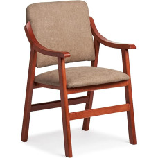 Grandfather a Gusto Greco Dining Chair, Cherry Wood Armrests, Stain-Resistant Fabric (Dimensions: 86 x 54 x 54 cm), Especially for the Elderly, Straight Back, Dining Room or Salita... Roasted