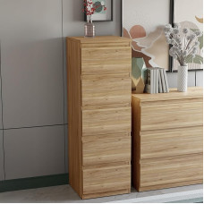 FORTE EDMORE Tall Chest of Drawers 40 45 with 5 Drawers, Mauvella Oak Decor, 41.8 cm Wide x 128 cm High x 42.2 cm Deep