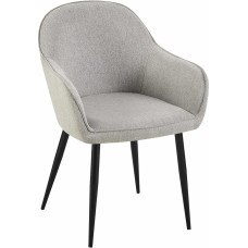 CLP Boise Dining Room Chair with Fabric Cover, Upholstered Chair with Robust Metal Frame, Kitchen Chair with Floor Protectors, Colour: Grey