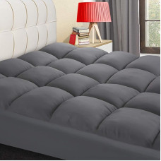 Cooling Mattress Topper, Extra Thick Pillow, Plush Mattress Topper, 400 Thread Count Cotton Cover with 8-12 Inch Deep Pocket, 3D Snow Down, Alternative Filling