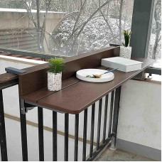 Verstellbarer Balkontisch zur Wandmontage, platzsparender Couchtisch für den Außenbereich, 120 x 37 cm & 100 x 37 cm, perfekt für kleine Räume und Terrassen