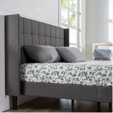 Zinus Dori Platform, Wood Metal, Dark Grey, 150 x 200 cm