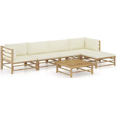 Festnight Garden Lounge Furniture, Patio Garden Furniture Set, Bamboo Garden Lounge Sofa, Outdoor Couch Set, Garden Sofa Set, Patio Furniture, 6 Pieces