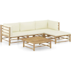 Festnight Garden Lounge Furniture, Patio Garden Furniture Set, Bamboo Garden Lounge Sofa, Outdoor Couch Set, Garden Sofa Set, Patio Furniture 5-Piece