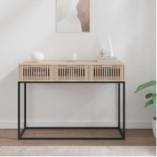 ZEYUAN Console Table, Chest of Drawers, Side Table, Living Room Table, Side Shelf, Media Console, Side Table, 105 x 30 x 75 cm, Wood Material and Iron