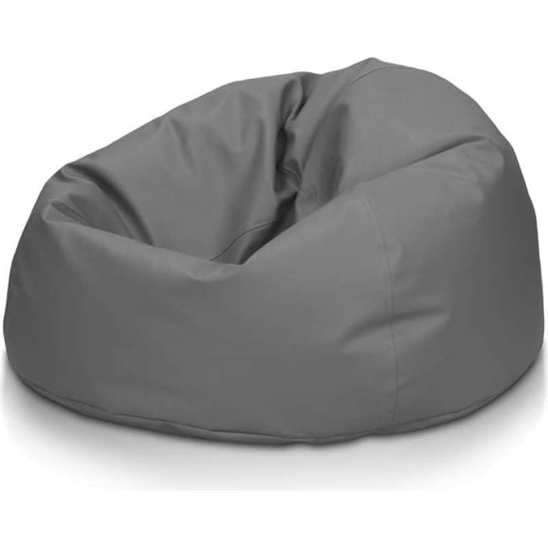 Ecopuf Sakwa M Bean Bag Faux Leather Padded Bean Bag with Double Zip - Leakproof - 90 x 50 cm