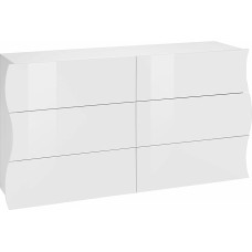 Web Convenienza Chest of Drawers Made in Italy, Cabinet for Living Room and Bedroom, Sideboard with 6 Drawers, Glossy White, 155 x 40 x 82 cm