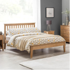Julian Bowen Salerno Shaker Bed, Wood, Solid Oak, 135 cm, Double