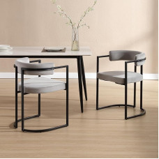 chairus Kitchen Dining Room Chairs, Set of 2, Velvet Kitchen Chairs, Modern Accent Chairs, Upholstered Chairs for Dining Room, Living Room (Grey)