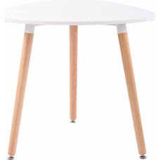 CLP Abenra Kitchen Table, Dining Table with MDF Table Top, Bistro Table with Beech Wood Frame, Colour: White, Size: 80 cm