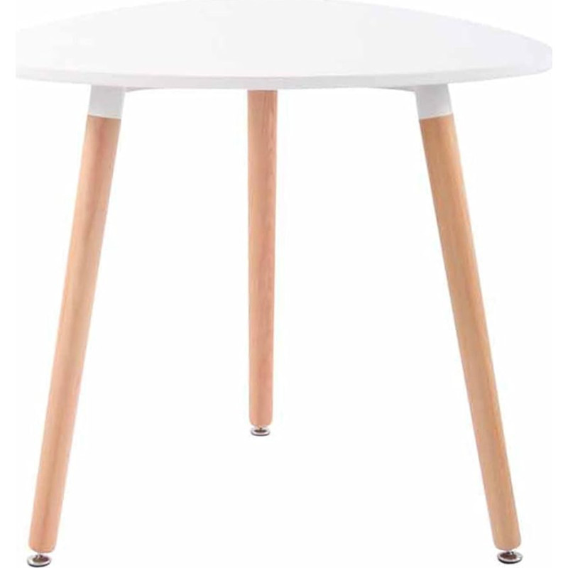 CLP Abenra Kitchen Table, Dining Table with MDF Table Top, Bistro Table with Beech Wood Frame, Colour: White, Size: 80 cm