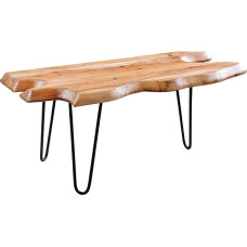 riess-ambiente.de Solid Wood Coffee Table Wild 100 cm Acacia Natural Hairpin Legs Tree Edge