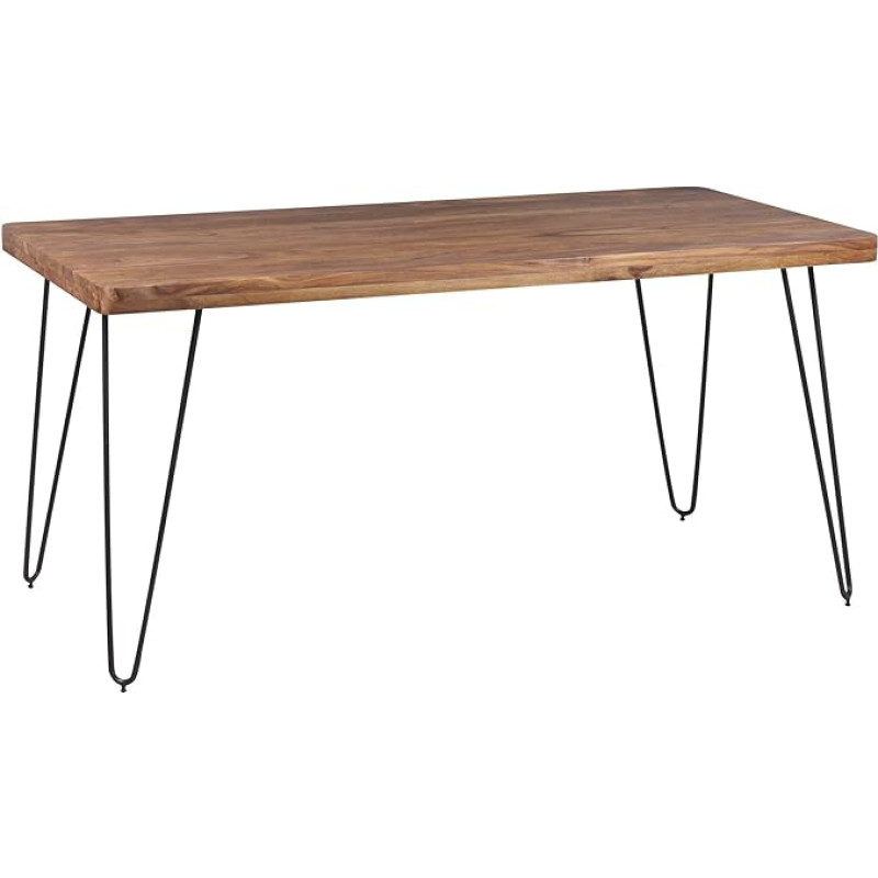 FineBuy Solid Sheesham Wood Dining Table 200 x 80 x 76 cm Kitchen Table solid