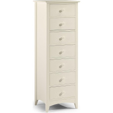 Julian Bowen Cameo Narrow Chest of Drawers with 7 Drawers in Stone White is an elegant and practical storage solution