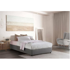 Talamo Italia - Camilla Grey Double Fabric Bed - 100% Made in Italy - Side Opening - Fits Mattress 120 x 190 cm