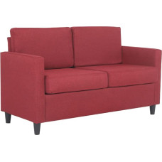 Mingone 2-Seater Sofa, Small Modern Upholstered Sofa, Simple Linen Sofa with 2 Cushions, Sofa for Living Room, Bedroom, Office, Hallway, Red