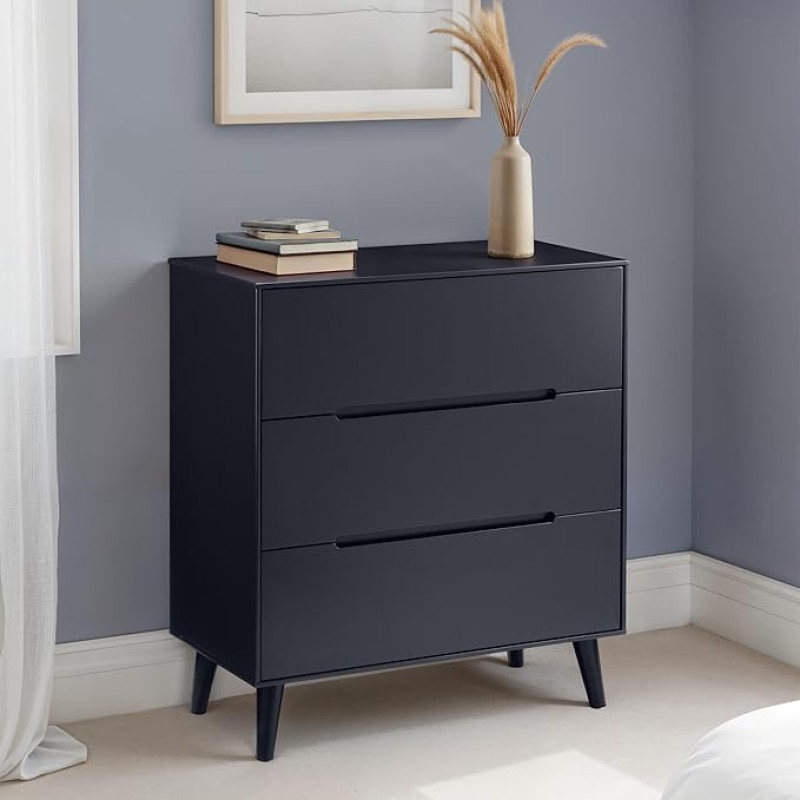 Julian Bowen Alicia Chest of Drawers with 3 Drawers, Anthracite