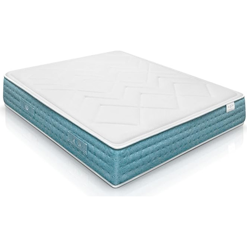 WIN REST Nautilus Memory Foam Mattress and Pocket Spring Mattress, Height 26 cm, Medium Strength, Core with 750 Springs, Damask Fabric 400 g, Hypoallergenic Fibre, Super Soft (80 x 200 cm)