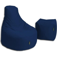 BuBiBag Bean Bag Nursing Cushion Set Cushion Lounge Gamer Bean Bag Armchair Original Seat Cushion Suitable for Indoor and Outdoor Use Ready Filled in 32 Colours (Navy/Dark Blue)