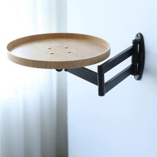 Kleiner Klapptisch zur Wandmontage, runder Beistelltisch, teleskopisch längenverstellbarer Schreibtisch, ausziehbarer Couchtisch, Kleiner tragbarer Nachttisch, abnehmbar und umkehrbar (Weiße