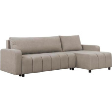 FORNIRO 24 Montreal Corner Sofa with Sleep Function and Bed Box, Sofa with 3 Seats and Robust Cover, L-Shape Universal Sofa Bed, Modern Couch, 225 x 130 x 75 cm (Basic Fabric, Cream)