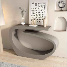 Moderner Eingangstisch – Konsolen-Sofatisch mit großem Ablagefach, stilvoller Flur-Foyertisch für das Wohnzimmer, graues Finish – 80 cm