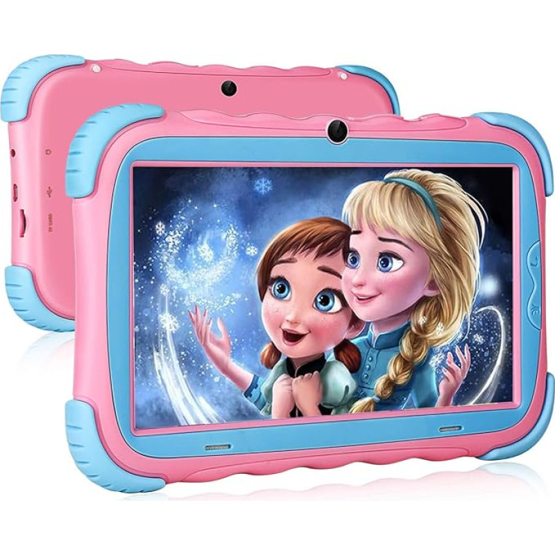 Wainyok laste tahvelarvuti, 7-tolline IPS ekraaniga laste tahvelarvuti, 2GB RAM + 16GB ROM, Quad Core, lastelukk, WiFi kaamera Bluetooth & Kids-Proof Case Android 11 väikelapse tahvelarvuti