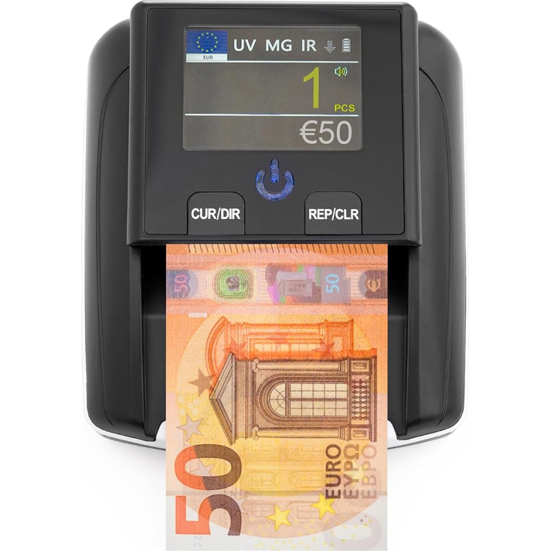 Banknote Checker & Money Counting Machine Banknotes 2-in-1 - Insert Individually - Banknote Checker Counterfeit Money Detection with UV/MG/IR for False Euro, Pound, Dollar Notes - Mobile Scanner Test