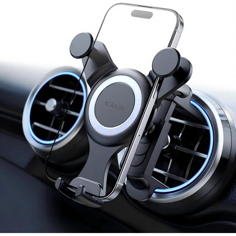 ICAILIN Mobile Phone Holder Car for Round Ventilation Scratch Protection Car Mobile Phone Holder for Mercedes-Benz A/B/C/E/S/V Smart 451 453 Mini-Cooper Fiat 500 Ibiza (Mercedes Benz Accessories)