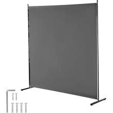 VEVOR Room Divider Single Panel Paravent Divider Partition Wall 1.8 m Privacy Screen for Indoor Use Divider for Room Separation Freestanding Room Divider for Office Bedroom Grey