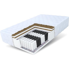 FDM Mattress 180 x 200 cm Hardness H3 H5 Height 26 cm Pocket Spring Mattress Coconut Fibre Insert Polyurethane Foam 7 Comfort Zones with Hypoallergenic Washable Premium Cover Oeko-Tex Home MAX