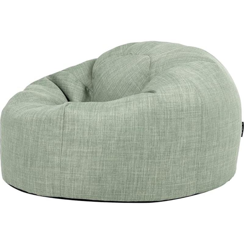 Icon Kingston Bean Bag, Sage Green, Fabric for Indoor and Outdoor Use, Bean Bag Adult with Filling, Lounge Chair, Garden, Patio, Living Room, Living Room Furniture