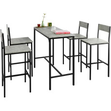 SoBuy Dining Set 5-Piece Dining Table Set - Bar Table with 4 Chairs, Space-Saving Kitchen Table Set for Dining Room Balcony Garden - Compact & Modern for Small Spaces OGT14-HG