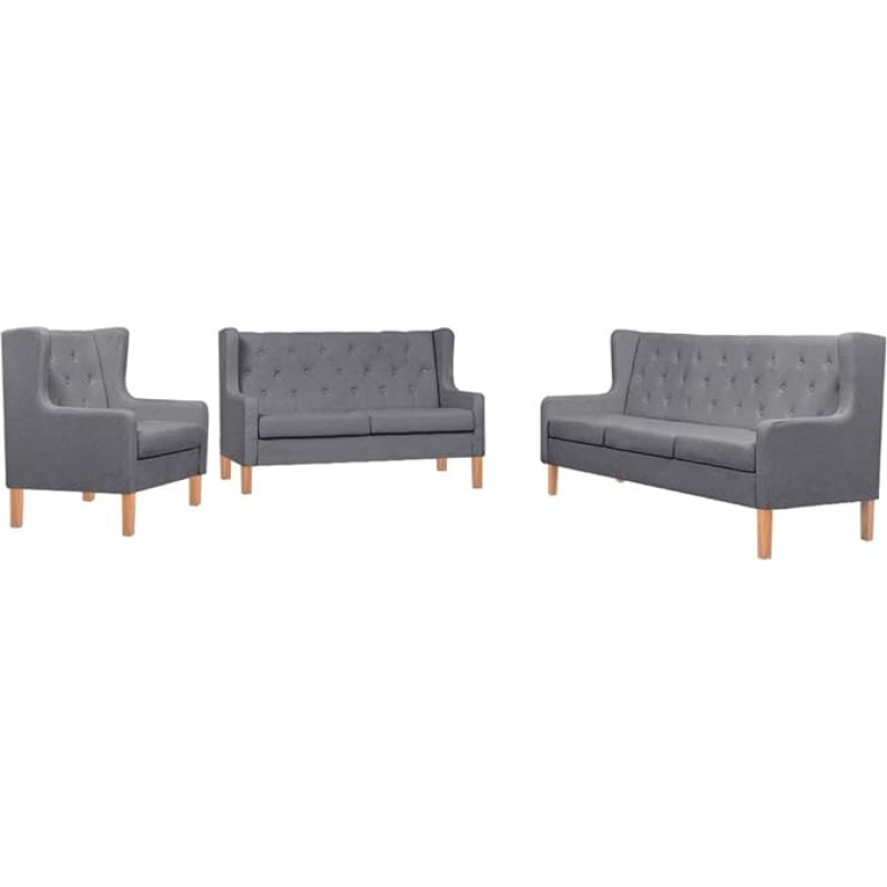 ShGaxin 3-Piece Sofa Set Fabric Grey Sofa with Relaxation Function, Living Room Sofa, Couch Set, Living Room Sofa Set, Couch