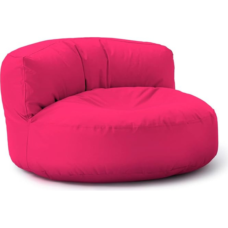 Lumaland Outdoor Bean Bag, Lounge Round Bean Bag Sofa, 320L Filling, 90x50cm, Pink