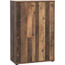FORTE Tempra 2 Chest of Drawers with 2 Doors, Engineered Wood, Old Wood Vintage Style, 73.7 x 111.1 x 34.8 cm (W x H x D)