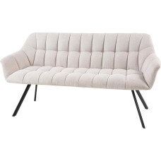 Riess Ambiente Papillon Dining Room Bench 165 cm Champagne Beige with Backrests Black Metal Frame