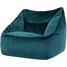 Icon Natalia Bean Bag Chair for Adults, Teal, Fluffy Velvet Fabric, Giant Velvet Bean Bag with Filling, Bean Bag Chair, Comfortable Armchair for Living Room, Lounge, Bedroom, Office