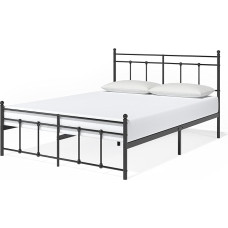 Zinus Nicholas Super King Size Bed Frame - Bed 180 x 200 cm - 30 cm High - Metal Platform Bed Frame with Headboard and Footboard - Black