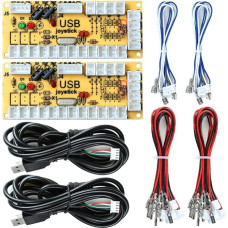 Owootecc Zero Delay USB Encoder Arcade Game DIY Parts Kit for PC, Raspberry Pi 4 / 3 / 2 / 1 Model B with RetroPie,Arcade MAME Jamma Game Project（2Pack）