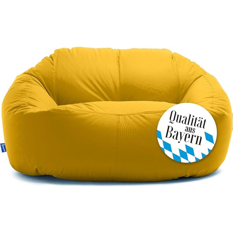 Bruni Lounge Bean Bag Sofa in Yellow - Indoor and Outdoor XXL Bean Bag Lounge Couch for 1-2 People