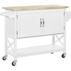 Beliani Mele Practical Serving Trolley with Spacious Cupboard Country House Style White