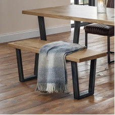 Julian Bowen Brooklyn Oak Bench Height 45 cm Width 120 cm Depth 40 cm