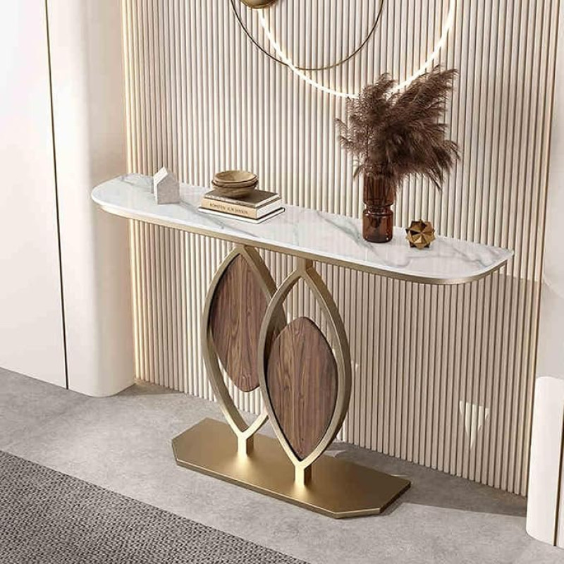 Eingangstisch mit Stauraum, schmaler langer Sofatisch für hinter Couch, Boho-Stil Konsole